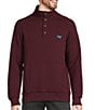 Color:Deep Wine - Image 1 - Quilted 4-Button Snap Placket Sweatshirt