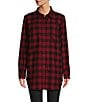 Color:Rob Roy - Image 1 - Rob Roy Scotch Plaid Flannel Woven Point Collar Long Sleeve Relaxed Fit Button-Front Shirt