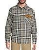 L.L.Bean Scotch Plaid Flannel Snap-Front Long Sleeve Woven Shirt, Color:Bean of Freeport Gray - Image 1