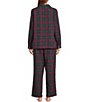 L.L.Bean Scotch Plaid Long Sleeve Notch Collar Holiday Flannel Pajama Set - Image 2
