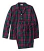 L.L.Bean Scotch Plaid Long Sleeve Notch Collar Holiday Flannel Pajama Set - Image 4