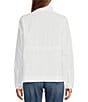 Color:White - Image 2 - Seersucker Anorak Mock Neck Half Zip Pullover Long Sleeve Jacket