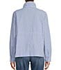 Color:Bright Capri - Image 2 - Seersucker Anorak Mock Neck Half Zip Pullover Long Sleeve Jacket