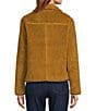 Color:Antique Gold - Image 2 - Sherpa Fleece Stand Collar Long Sleeve Snap-Front Cozy Jacket
