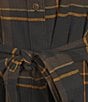 L.L.Bean Signature Camp Soft Flannel Plaid Belted Button Front Midi Dress, Color:Black Slate Plaid - Image 3