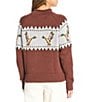 L.L.Bean Signature Original Heritage Rollneck Raglan Long Sleeve Pullover Novelty Sweater, Color:Currant Mallard Fair Isle - Image 2