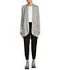 Color:Gray Heather - Image 3 - Soft Stretch Flex Long Sleeve Pocketed Open-Front Long Cardigan