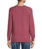 L.L.Bean Soft Texture Cotton Slub Roll Neck Long Sleeve Midweight Pullover, Color:Dark Plum Rose - Image 2