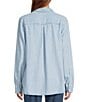 L.L.Bean Soft Washed Point Collar Utility Button Front Shirt, Color:Chambray Blue - Image 3