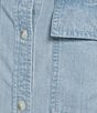 L.L.Bean Soft Washed Point Collar Utility Button Front Shirt, Color:Chambray Blue - Image 4