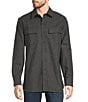 Color:Charcoal Grey Heather - Image 1 - Solid Chamois Long Sleeve Woven Shirt