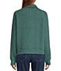 L.L.Bean Solid Ridge Knit Texture Stand Collar Oversize Fit Half Zip Pullover, Color:Forestspruce - Image 2