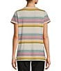 Color:Pewter Stripe - Image 2 - Everyday SunSmart® UPF 50+ Crewneck Short Sleeve Stripe Tee Shirt