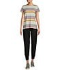 Color:Pewter Stripe - Image 5 - Everyday SunSmart® UPF 50+ Crewneck Short Sleeve Stripe Tee Shirt