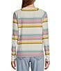 Color:Pewter Stripe - Image 2 - Everyday SunSmart® UPF 50+ Crew neckline Long Sleeve Stripe Tee Shirt