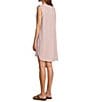 Color:Sienna Brick Micro - Image 4 - Stripe Cloud Gauze Split V Neckline Sleeveless Cover-Up Dress