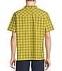 Color:Chartreuse - Image 2 - SunSmart® Cool Weave Small Plaid Short Sleeve Shirt