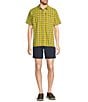 Color:Chartreuse - Image 3 - SunSmart® Cool Weave Small Plaid Short Sleeve Shirt