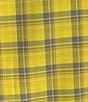 Color:Chartreuse - Image 4 - SunSmart® Cool Weave Small Plaid Short Sleeve Shirt