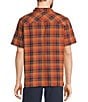 Color:Adobe Red/Navy Night - Image 2 - SunSmart® Cool Weave Spread Collar Short Sleeve Shirt