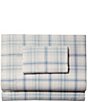 L.L.Bean Ultrasoft Comfort Plaid Flannel Sheet Set, Color:Bay Blue - Image 1