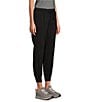 Color:Classic Black - Image 3 - Vista Camp Mid-Rise Tapered-Leg Pocketed Adjustable Drawcord Pull-On Cropped Joggers