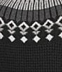 L.L.Bean Waffle Knit Fair Isle Turtleneck Long Sleeve Sweater, Color:Black Fair Isle - Image 4