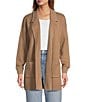 L.L.Bean Wicked Soft Cotton Cashmere Blend Shawl Collar Open Front Coatigan, Color:Camel Brown Heather - Image 1