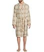 L.L.Bean Window Plaid Flannel Robe, Color:Bean of Freeport Natural - Image 1