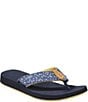 Color:Bright Mariner/Ditzy Gingham - Image 1 - Classic Maine Isle Ditzy Floral Flip-Flops