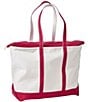 L.L.Bean Zip Top Boat and Tote® Bag, Color:Red Trim - Image 2