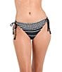 La Blanca City Lights Linear Printed Adjustable Loop Hipster Swim Bottom, Color:Black - Image 1