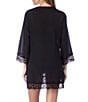 Color:Black - Image 2 - Island Fare V-Neck Crinkle Crochet Trim Swim Cover Up Tunic