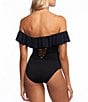 Color:Black - Image 2 - Island Goddess Off-the-Shoulder Ruffle One Piece