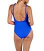 La Blanca Island Goddess Solid Ruffle Trim Plunge One Piece Swimsuit - Image 2