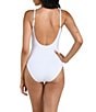 La Blanca Island Goddess Solid Ruffle Trim Plunge One Piece Swimsuit - Image 5
