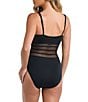 Color:Black - Image 2 - Island Goddess Strappy Mesh One Piece Swimsuit