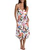 Color:Multi - Image 1 - Paradise City Floral Print Scarf Hem Dress Cover-Up