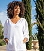 Color:White - Image 3 - Seaside Covers Cotton Gauze Hooded Tunic Swim Cover Up
