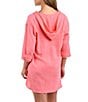La Blanca Seaside Covers Cotton Gauze Hooded Tunic Swim Cover Up, Color:Light Coral - Image 2