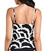 La Blanca Woven Shadow Abstract Bandeau Tankini Swim Top - Image 2