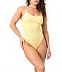 La Porte Jacquard Sport Scoop One Piece Swimsuit, Color:Sunshine - Image 1