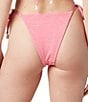La Porte Kourtney Jacquard Side Tie Pearl Detail Cheeky Swim Bottom, Color:Bubblegum - Image 2