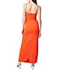 La Porte Melrose Crepe Pearl Detail Swim Cover-Up Maxi Dress, Color:Tangerine - Image 2