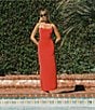 La Porte Melrose Crepe Pearl Detail Swim Cover-Up Maxi Dress, Color:Tangerine - Image 6
