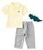 Color:Heather - Image 1 - Baby Boys 6-12 Months Rattle & Organic Cotton Pajama 4-Piece Box Set