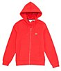 Color:Red - Image 1 - Big & Tall Full-Zip Brushed Fleece Hoodie