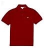 Lacoste Big & Tall Solid Pique Short Sleeve Polo Shirt, Color:Bordeaux - Image 1
