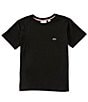 Color:Black - Image 1 - Big Boys 8-16 Tricolor Inner Neckband Short Sleeve Basic Crew T-Shirt