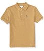 Color:Croissant - Image 1 - Big Boys 8-16 Short Sleeve Pique Polo Shirt